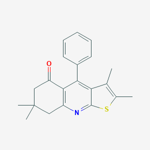 molecular formula C21H21NOS B421431 2,3,7,7-tetramethyl-4-phenyl-7,8-dihydrothieno[2,3-b]quinolin-5(6H)-one CAS No. 722463-41-4