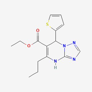 molecular formula C15H18N4O2S B4214321 ethyl 5-propyl-7-(2-thienyl)-4,7-dihydro[1,2,4]triazolo[1,5-a]pyrimidine-6-carboxylate 