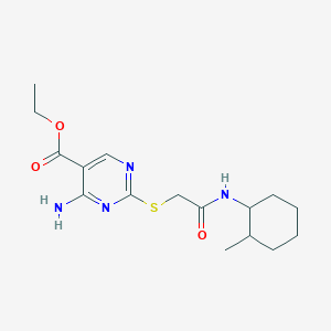 ethyl 4-amino-2-({2-[(2-methylcyclohexyl)amino]-2-oxoethyl}thio)-5-pyrimidinecarboxylate