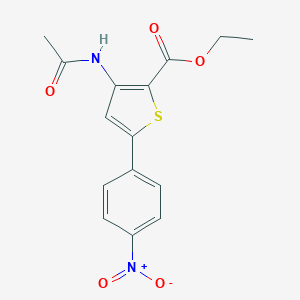 molecular formula C15H14N2O5S B421434 Ethyl 3-(acetylamino)-5-{4-nitrophenyl}-2-thiophenecarboxylate 