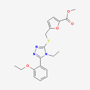 molecular formula C19H21N3O4S B4214347 Methyl 5-[[5-(2-ethoxyphenyl)-4-ethyl-1,2,4-triazol-3-yl]sulfanylmethyl]furan-2-carboxylate 