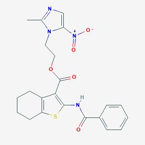 molecular formula C22H22N4O5S B421437 2-(2-methyl-5-nitro-1H-imidazol-1-yl)ethyl 2-(benzoylamino)-4,5,6,7-tetrahydro-1-benzothiophene-3-carboxylate 
