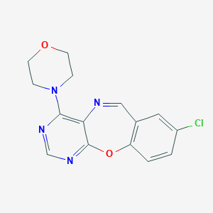 molecular formula C15H13ClN4O2 B421438 8-Chloro-4-(4-morpholinyl)pyrimido[4,5-b][1,4]benzoxazepine CAS No. 96830-40-9