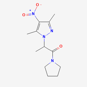 molecular formula C12H18N4O3 B4214381 2-(3,5-Dimethyl-4-nitropyrazol-1-yl)-1-pyrrolidin-1-ylpropan-1-one 