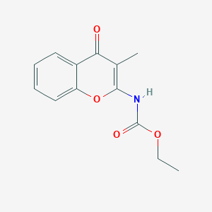 N-(3-methyl-4-oxo-1-benzopyran-2-yl)carbamic acid ethyl ester