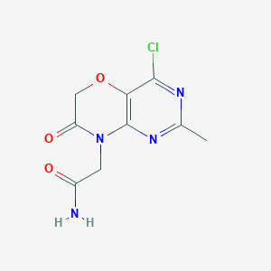 molecular formula C9H9ClN4O3 B421440 2-(4-chloro-2-methyl-7-oxo-6,7-dihydro-8H-pyrimido[5,4-b][1,4]oxazin-8-yl)acetamide 