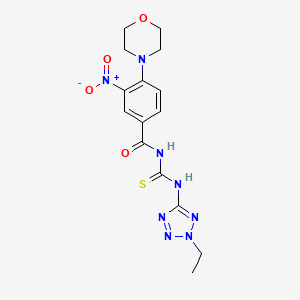 molecular formula C15H18N8O4S B4214404 N-{[(2-ethyl-2H-tetrazol-5-yl)amino]carbonothioyl}-4-(4-morpholinyl)-3-nitrobenzamide 