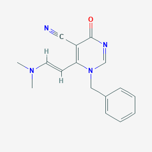 molecular formula C16H16N4O B421442 1-Benzyl-6-[2-(dimethylamino)vinyl]-4-oxo-1,4-dihydro-5-pyrimidinecarbonitrile CAS No. 1164467-30-4