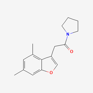 molecular formula C16H19NO2 B4214430 1-[(4,6-dimethyl-1-benzofuran-3-yl)acetyl]pyrrolidine 