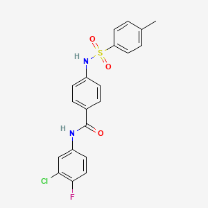 N-(3-chloro-4-fluorophenyl)-4-{[(4-methylphenyl)sulfonyl]amino}benzamide