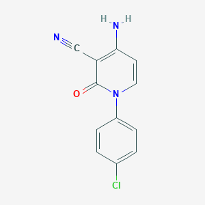 molecular formula C12H8ClN3O B421446 4-Amino-1-(4-chlorophenyl)-2-oxo-1,2-dihydro-3-pyridinecarbonitrile 
