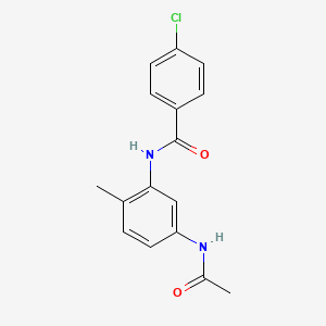 molecular formula C16H15ClN2O2 B4214467 N-(5-acetamido-2-methylphenyl)-4-chlorobenzamide 