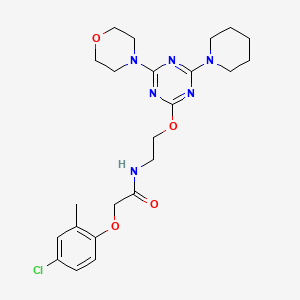 molecular formula C23H31ClN6O4 B4214477 2-(4-chloro-2-methylphenoxy)-N-(2-{[4-(4-morpholinyl)-6-(1-piperidinyl)-1,3,5-triazin-2-yl]oxy}ethyl)acetamide 