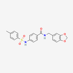 N-(1,3-benzodioxol-5-ylmethyl)-4-{[(4-methylphenyl)sulfonyl]amino}benzamide