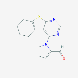 1-(5,6,7,8-tetrahydro[1]benzothieno[2,3-d]pyrimidin-4-yl)-1H-pyrrole-2-carbaldehyde