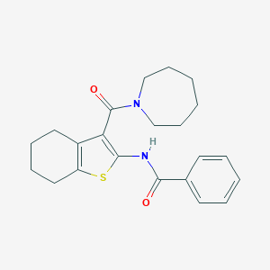 molecular formula C22H26N2O2S B421453 N-[3-(1-azepanylcarbonyl)-4,5,6,7-tetrahydro-1-benzothien-2-yl]benzamide 