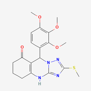 molecular formula C19H22N4O4S B4214544 2-(methylthio)-9-(2,3,4-trimethoxyphenyl)-5,6,7,9-tetrahydro[1,2,4]triazolo[5,1-b]quinazolin-8(4H)-one 