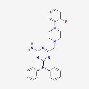 6-{[4-(2-fluorophenyl)piperazin-1-yl]methyl}-N,N-diphenyl-1,3,5-triazine-2,4-diamine