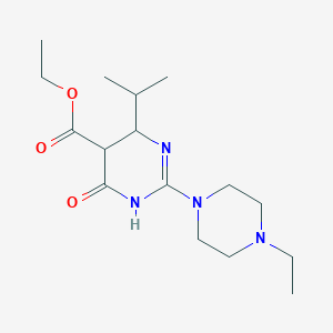 molecular formula C16H28N4O3 B4214588 Ethyl 2-(4-ethylpiperazin-1-yl)-4-oxo-6-(propan-2-yl)-1,4,5,6-tetrahydropyrimidine-5-carboxylate 