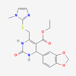 ETHYL 4-(1,3-BENZODIOXOL-5-YL)-6-{[(1-METHYL-1H-IMIDAZOL-2-YL)SULFANYL]METHYL}-2-OXO-1,2,3,4-TETRAHYDRO-5-PYRIMIDINECARBOXYLATE