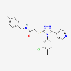 molecular formula C24H22ClN5OS B4214597 2-{[4-(3-chloro-4-methylphenyl)-5-(pyridin-4-yl)-4H-1,2,4-triazol-3-yl]sulfanyl}-N-(4-methylbenzyl)acetamide 