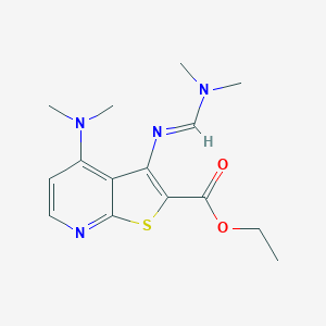 molecular formula C15H20N4O2S B421460 Ethyl 4-(dimethylamino)-3-{[(dimethylamino)methylene]amino}thieno[2,3-b]pyridine-2-carboxylate CAS No. 1164506-81-3