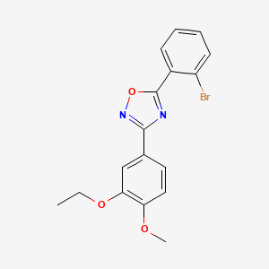 molecular formula C17H15BrN2O3 B4214607 5-(2-bromophenyl)-3-(3-ethoxy-4-methoxyphenyl)-1,2,4-oxadiazole 