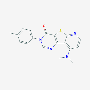 molecular formula C18H16N4OS B421462 9-(dimethylamino)-3-(4-methylphenyl)pyrido[3',2':4,5]thieno[3,2-d]pyrimidin-4(3H)-one CAS No. 6048-64-2