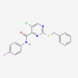 2-(benzylthio)-5-chloro-N-(4-iodophenyl)-4-pyrimidinecarboxamide