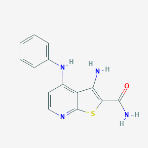 molecular formula C14H12N4OS B421464 3-Amino-4-anilinothieno[2,3-b]pyridine-2-carboxamide CAS No. 147992-83-4