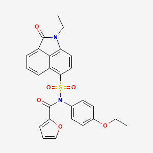 N-(4-ethoxyphenyl)-N-[(1-ethyl-2-oxo-1,2-dihydrobenzo[cd]indol-6-yl)sulfonyl]-2-furamide