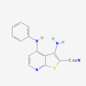 molecular formula C14H10N4S B421467 3-Amino-4-anilinothieno[2,3-b]pyridine-2-carbonitrile CAS No. 147992-82-3
