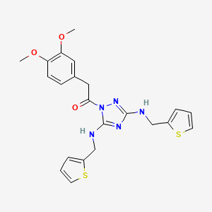 1-{3,5-bis[(thiophen-2-ylmethyl)amino]-1H-1,2,4-triazol-1-yl}-2-(3,4-dimethoxyphenyl)ethanone