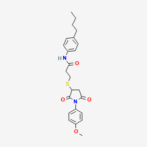 N-(4-butylphenyl)-3-[1-(4-methoxyphenyl)-2,5-dioxopyrrolidin-3-yl]sulfanylpropanamide