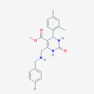 molecular formula C22H24FN3O3 B4214697 methyl 4-(2,4-dimethylphenyl)-6-{[(4-fluorobenzyl)amino]methyl}-2-oxo-1,2,3,4-tetrahydro-5-pyrimidinecarboxylate 