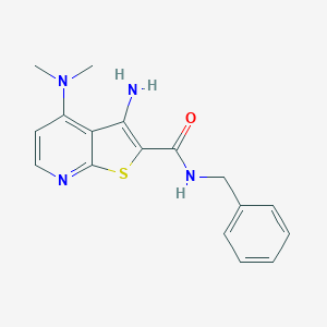 molecular formula C17H18N4OS B421471 3-amino-N-benzyl-4-(dimethylamino)thieno[2,3-b]pyridine-2-carboxamide 