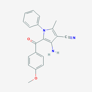 molecular formula C20H17N3O2 B421472 4-amino-5-(4-methoxybenzoyl)-2-methyl-1-phenyl-1H-pyrrole-3-carbonitrile 