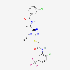 N-(1-{4-allyl-5-[(2-{[2-chloro-5-(trifluoromethyl)phenyl]amino}-2-oxoethyl)thio]-4H-1,2,4-triazol-3-yl}ethyl)-3-chlorobenzamide