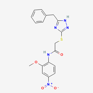 2-[(5-benzyl-4H-1,2,4-triazol-3-yl)thio]-N-(2-methoxy-4-nitrophenyl)acetamide