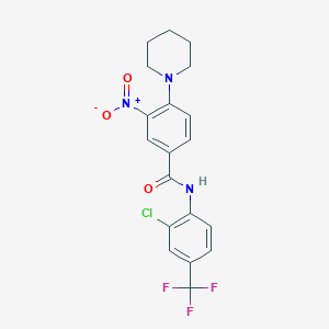 N-[2-chloro-4-(trifluoromethyl)phenyl]-3-nitro-4-(1-piperidinyl)benzamide