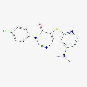 molecular formula C17H13ClN4OS B421474 9-dimethylamino-3-(p-chlorophenyl)-3H-5-thia-1,3,6-triazafluoren-4-one 