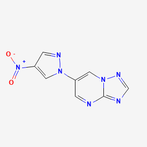 molecular formula C8H5N7O2 B4214740 6-(4-nitro-1H-pyrazol-1-yl)[1,2,4]triazolo[1,5-a]pyrimidine 