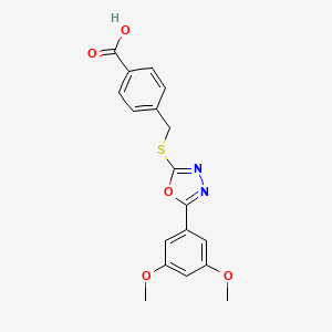 4-({[5-(3,5-dimethoxyphenyl)-1,3,4-oxadiazol-2-yl]thio}methyl)benzoic acid