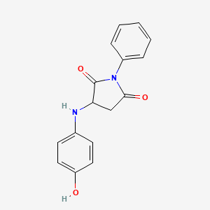 molecular formula C16H14N2O3 B4214768 3-[(4-Hydroxyphenyl)amino]-1-phenylpyrrolidine-2,5-dione 