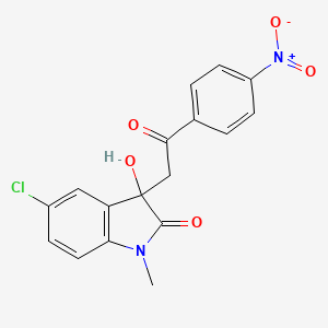 5-chloro-3-hydroxy-1-methyl-3-[2-(4-nitrophenyl)-2-oxoethyl]-1,3-dihydro-2H-indol-2-one