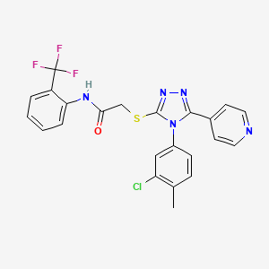 2-{[4-(3-chloro-4-methylphenyl)-5-(pyridin-4-yl)-4H-1,2,4-triazol-3-yl]sulfanyl}-N-[2-(trifluoromethyl)phenyl]acetamide