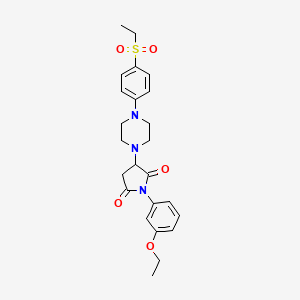 molecular formula C24H29N3O5S B4214798 1-(3-ETHOXYPHENYL)-3-{4-[4-(ETHYLSULFONYL)PHENYL]PIPERAZINO}DIHYDRO-1H-PYRROLE-2,5-DIONE 