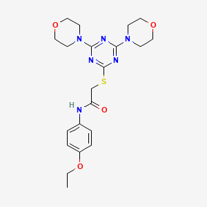 2-{[4,6-di(morpholin-4-yl)-1,3,5-triazin-2-yl]sulfanyl}-N-(4-ethoxyphenyl)acetamide