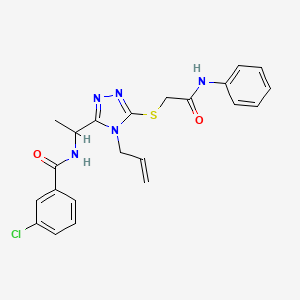 N-(1-{4-allyl-5-[(2-anilino-2-oxoethyl)thio]-4H-1,2,4-triazol-3-yl}ethyl)-3-chlorobenzamide