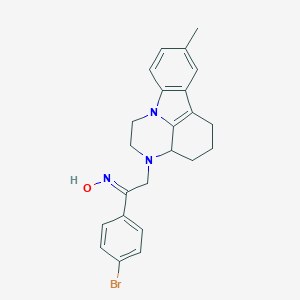 molecular formula C23H24BrN3O B421482 (NE)-N-[1-(4-bromophenyl)-2-(12-methyl-1,4-diazatetracyclo[7.6.1.05,16.010,15]hexadeca-9(16),10(15),11,13-tetraen-4-yl)ethylidene]hydroxylamine 
